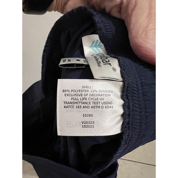 Coolibar Blue Swim Capri Pants Sz M Upf 50 Beachwear Resort Pockets - Picture 6 of 7